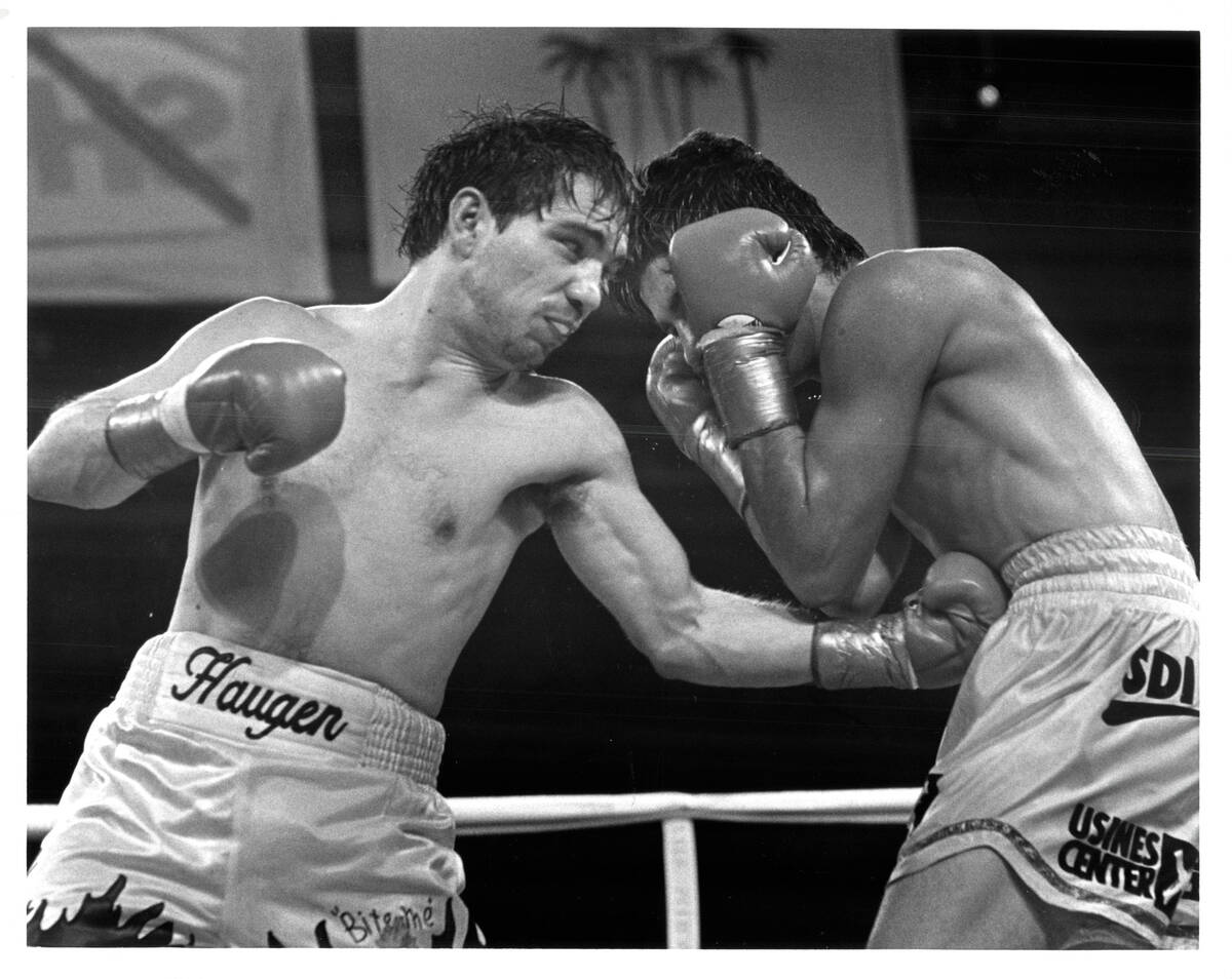 Greg Haugen hits Armando Campas with a left during their fight December 13, 1992 at the Mirage ...