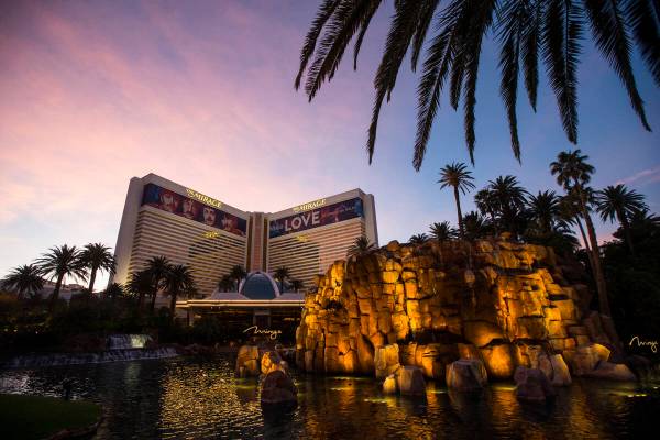 The Mirage and volcano are seen in Las Vegas on Saturday, Feb. 3, 2018. (Chase Stevens/Las Vega ...