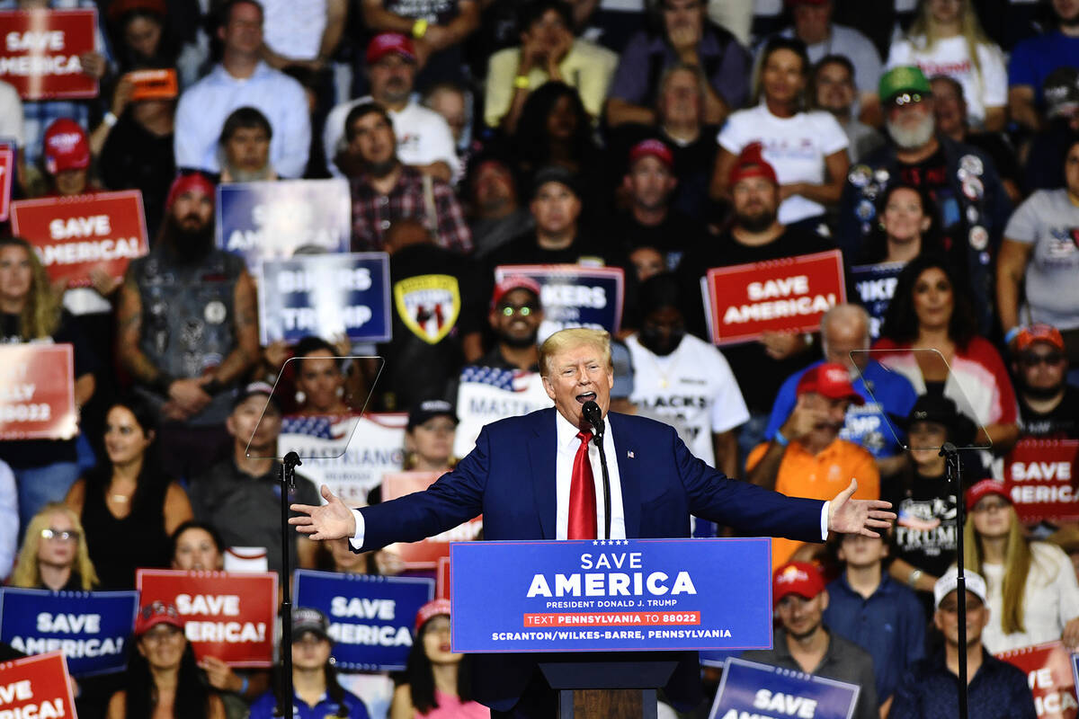 Former President Donald Trump. (Sean McKeag/The Citizens' Voice via AP)