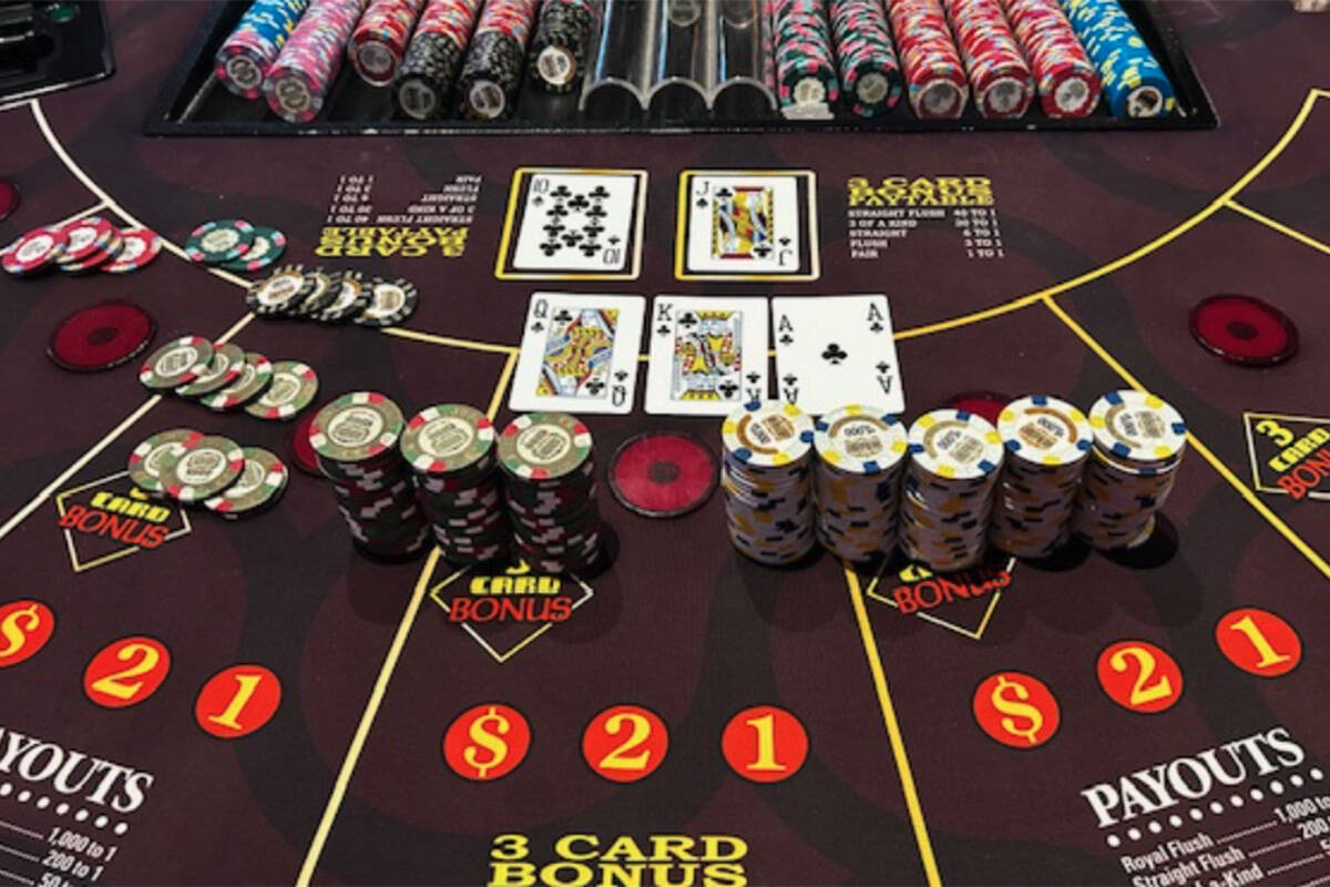 A guest won a $569,470 Mega Jackpot with a clubs royal flush on Three Card Poker at Golden Nugg ...