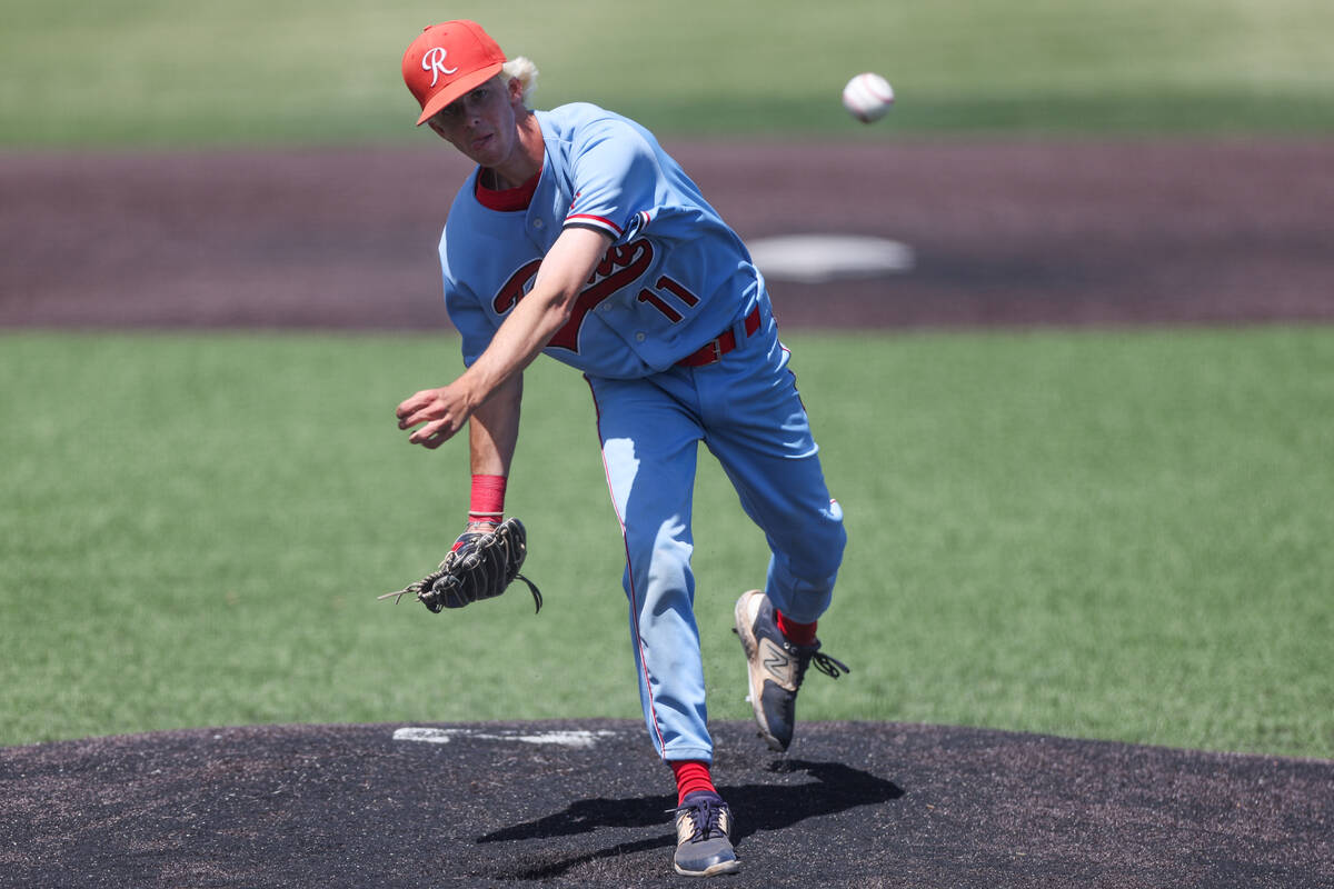 Reno pitcher Zackary Silverman (11) throws to Coronado during a Class 5A baseball state tournam ...