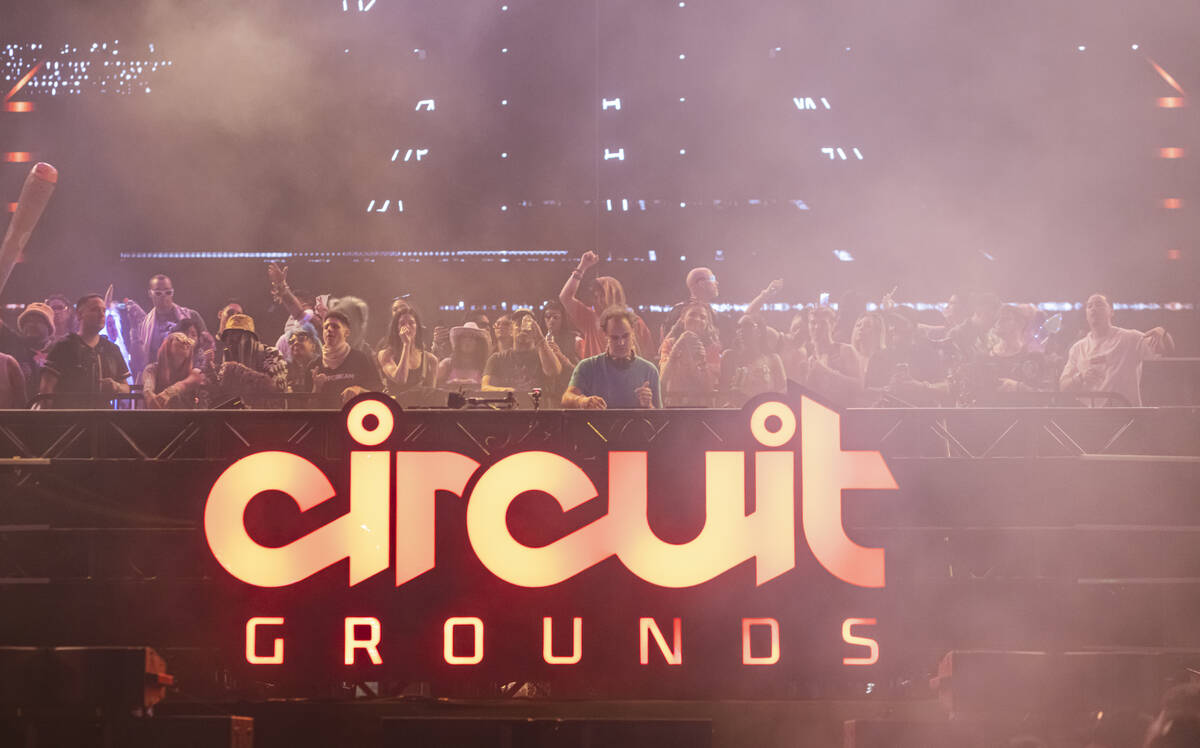 Four Ten performs at the Circuit Grounds stage during the second night of the Electric Daisy Ca ...