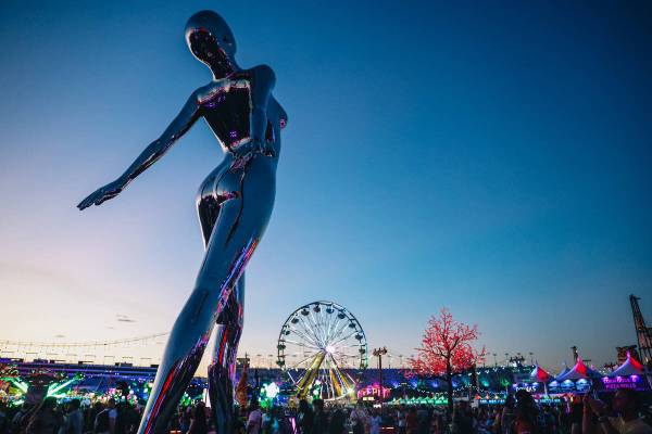 The festival grounds are seen during day one of Electric Daisy Carnival at the Las Vegas Motor ...