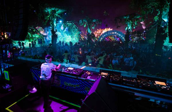 Denis Sulta performs at the Bionic Jungle stage during the first night of the Electric Daisy Ca ...