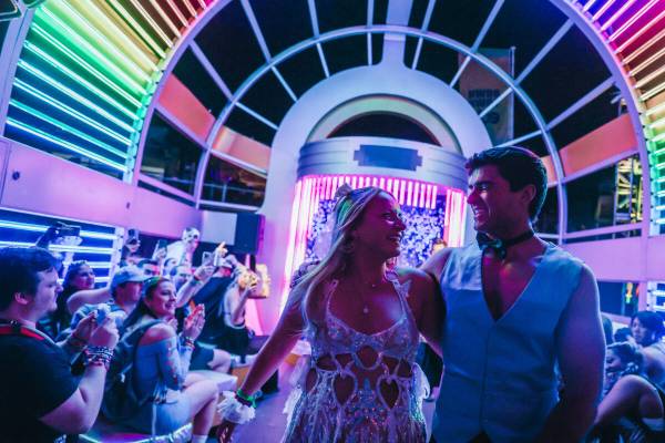 A couple walks down the aisle after getting married on the third and final night of the Electri ...