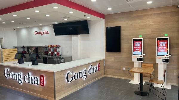 The interior of Gong cha, the global bubble (or boba) tea shop that is set to open its first L ...
