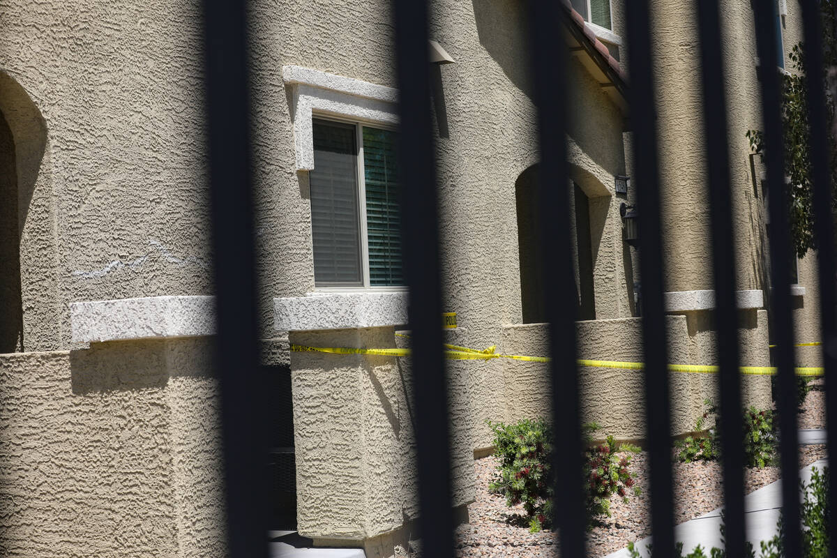 Police tape in the 6500 block of Silver Estates Street where a 16-year-old boy was found suffer ...