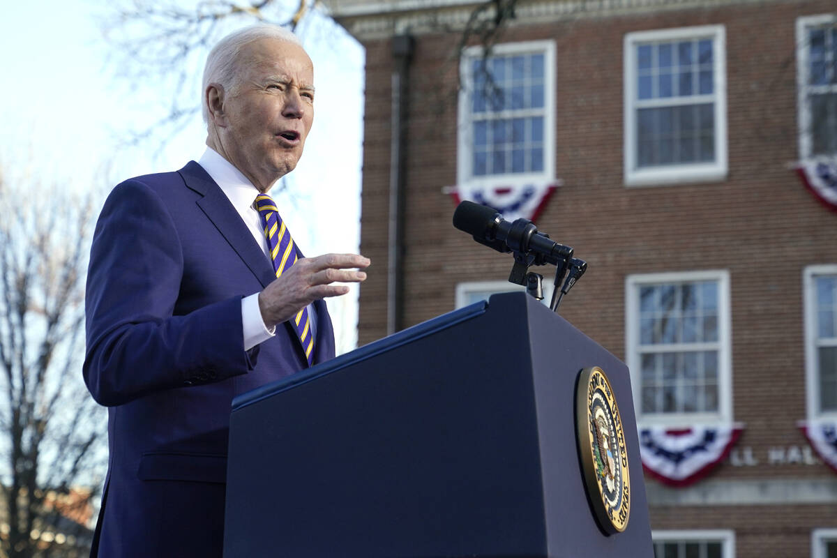 President Joe Biden speaks on the grounds of Morehouse College and Clark Atlanta University, Ja ...