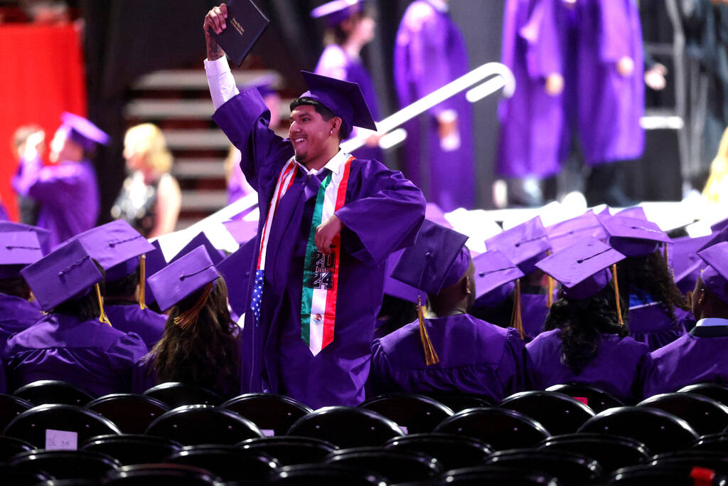 Durango High School students receive their diplomas during graduation at Thomas & Mack Cent ...