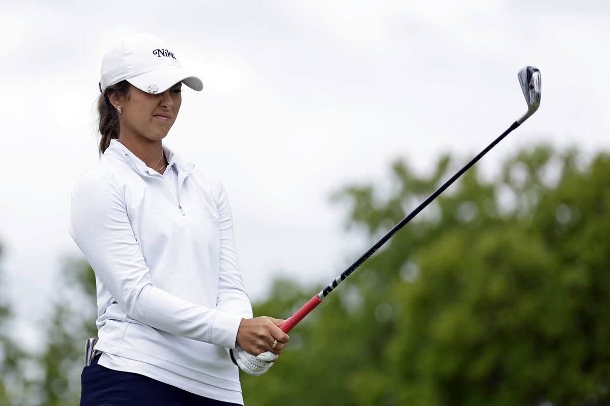 Yana Wilson lines up her tee shot on the second hole during the first round of the Mizuho Ameri ...