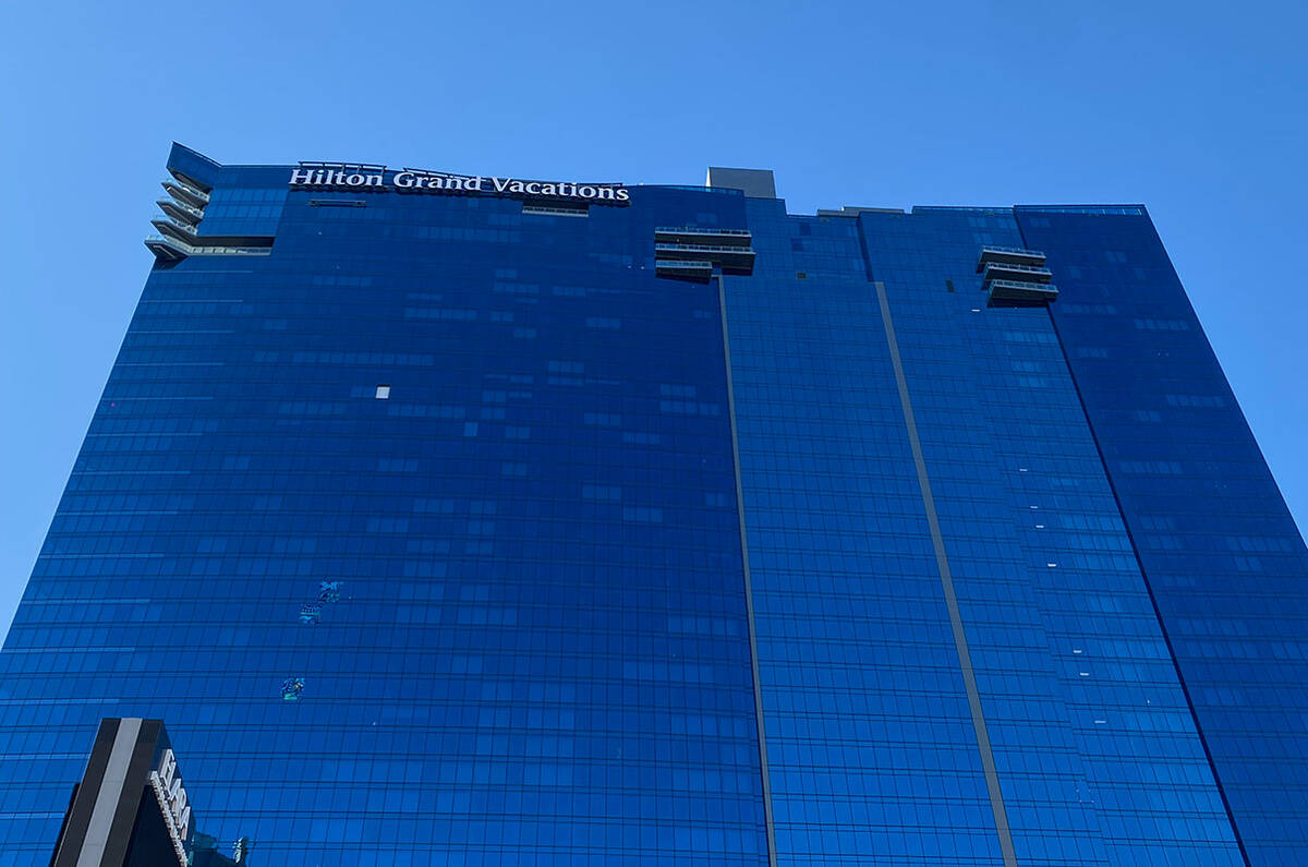 Several damaged windows were observed at the Elara by Hilton Grand Vacations on Tuesday, May 21 ...