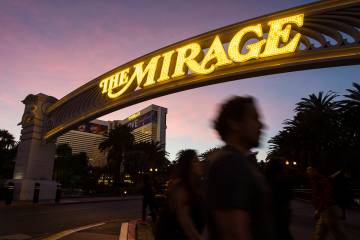 The Mirage in Las Vegas on Saturday, Feb. 3, 2018. (Chase Stevens/Las Vegas Review-Journal) @cs ...