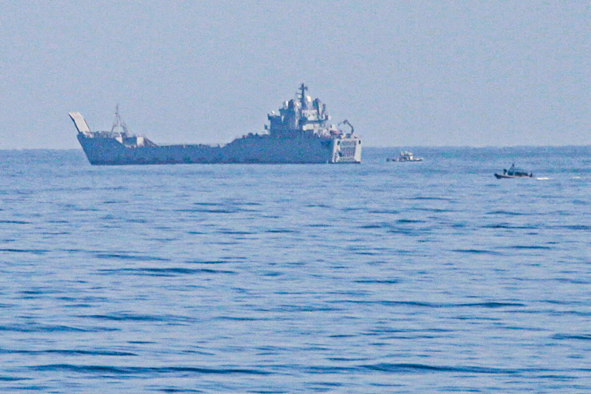 The U.S. Army ship General Frank S. Besson Jr. Logistic Support Vessel (LSV-1) in the Mediterra ...