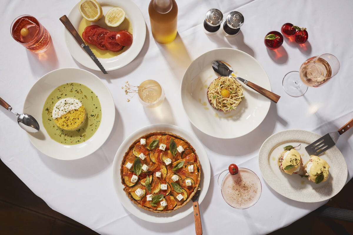 Table of brunch dishes at LPM Restaurant & Bar in Las Vegas. (LPM)