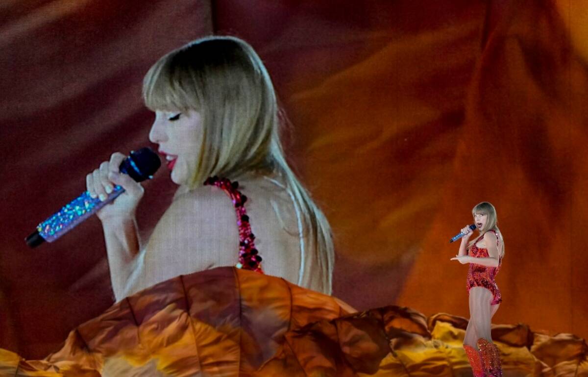 Taylor Swift performs at the Paris Le Defense Arena as a part of her Eras Tour concert in Paris ...