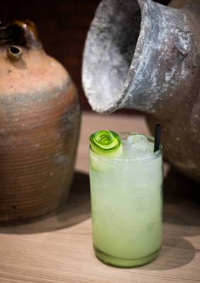 An agua fresca from Siempre, J.B., set to open on July 3, 2024, in the UnCommons development in ...