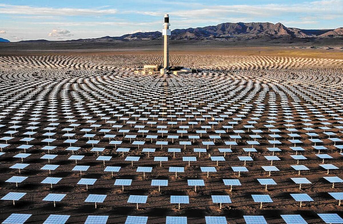 Crescent Dunes solar plant in Nye County, northwest of Tonopah. (SolarReserve)