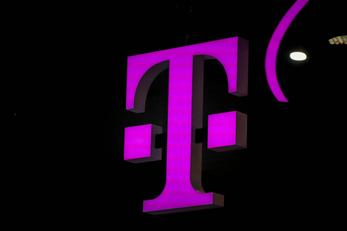 T-mobile logo in the Mobile World Congress 2023 in Barcelona, Spain, on Thursday, March 2, 2023 ...