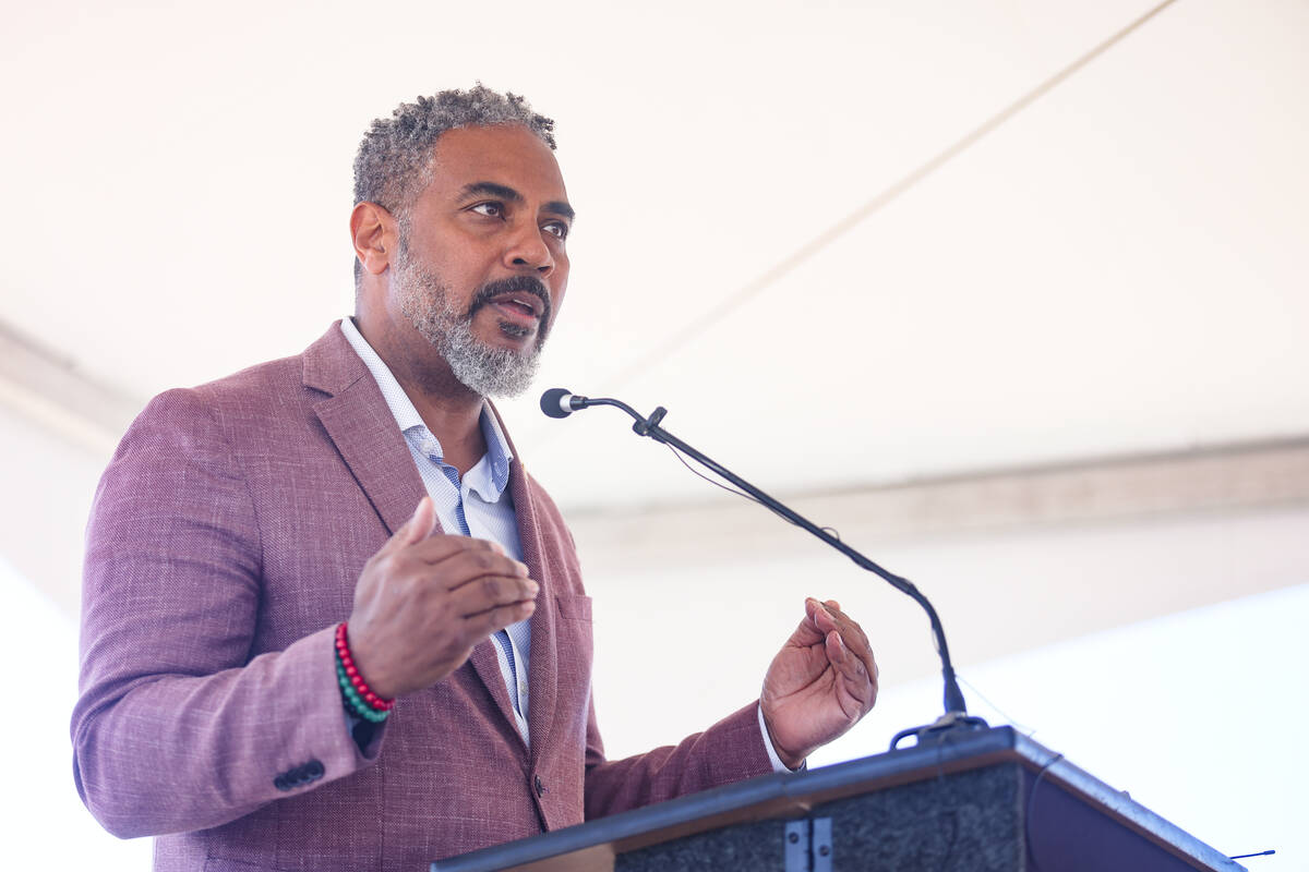 Rep. Steven Horsford, D-Nev., addresses the audience at a groundbreaking event for the Historic ...