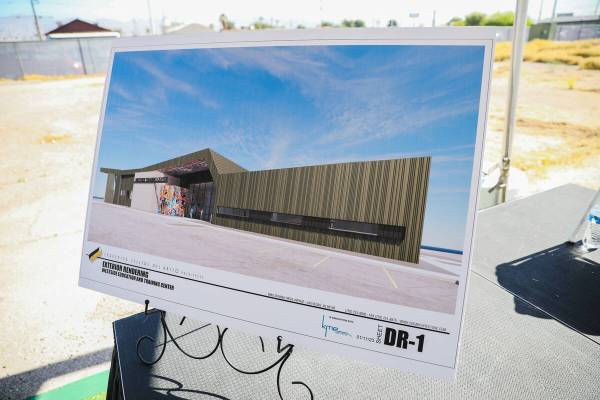 A rendering of the future Historic Westside Education and Training Center on display at a groun ...