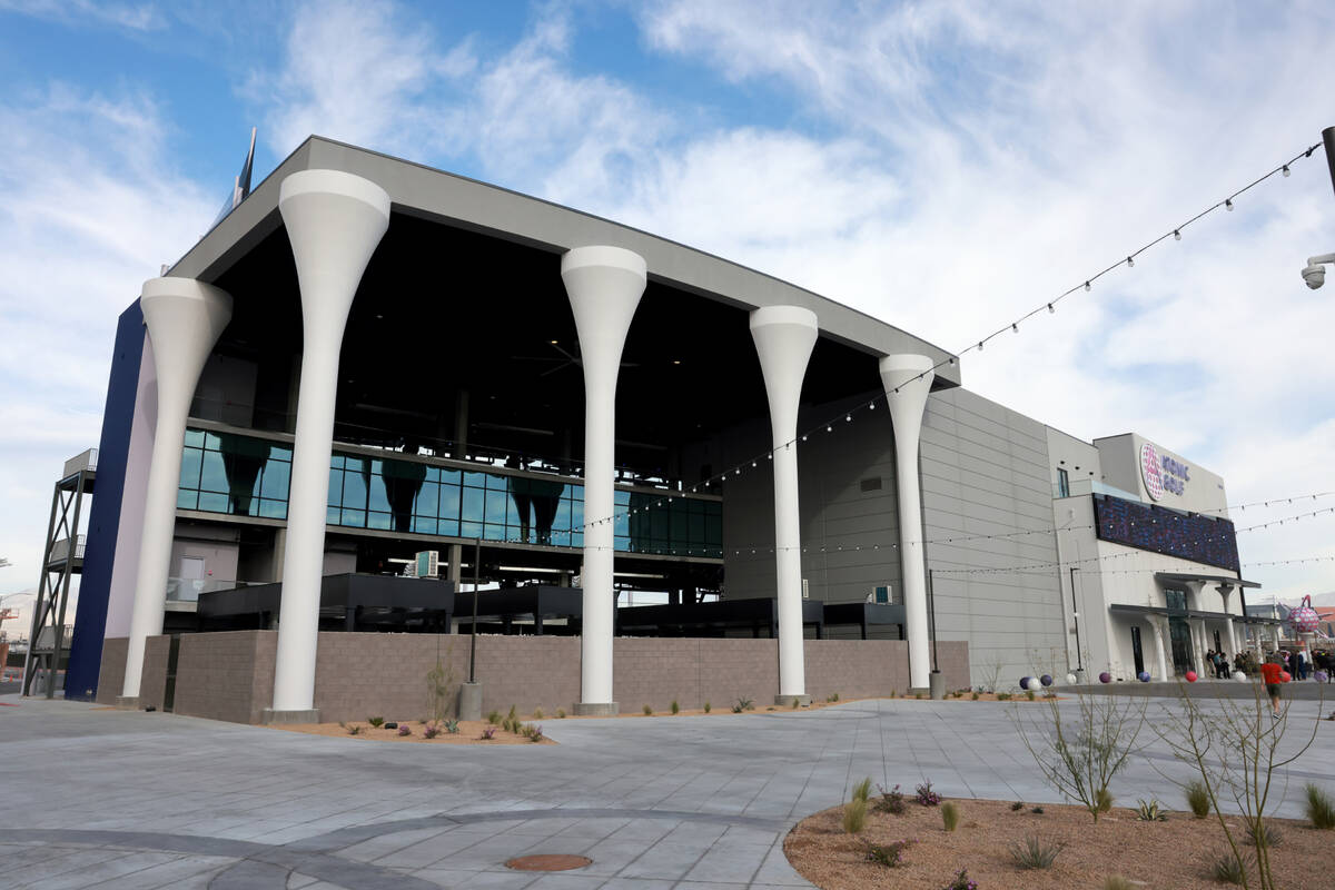 Atomic Golf is shown adjacent to The Strat in Las Vegas during its grand opening on Friday, Mar ...