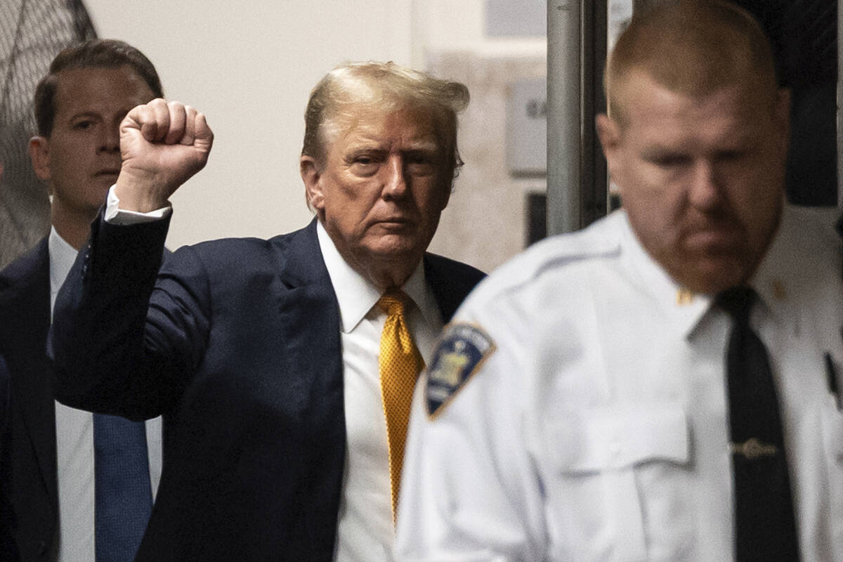Former President Donald Trump arrives at Manhattan criminal court as jurors are expected to beg ...