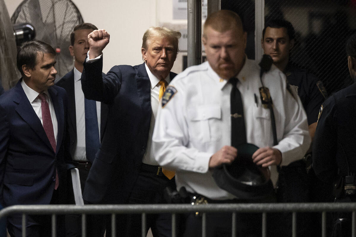 Former President Donald Trump arrives at Manhattan criminal court as jurors are expected to beg ...