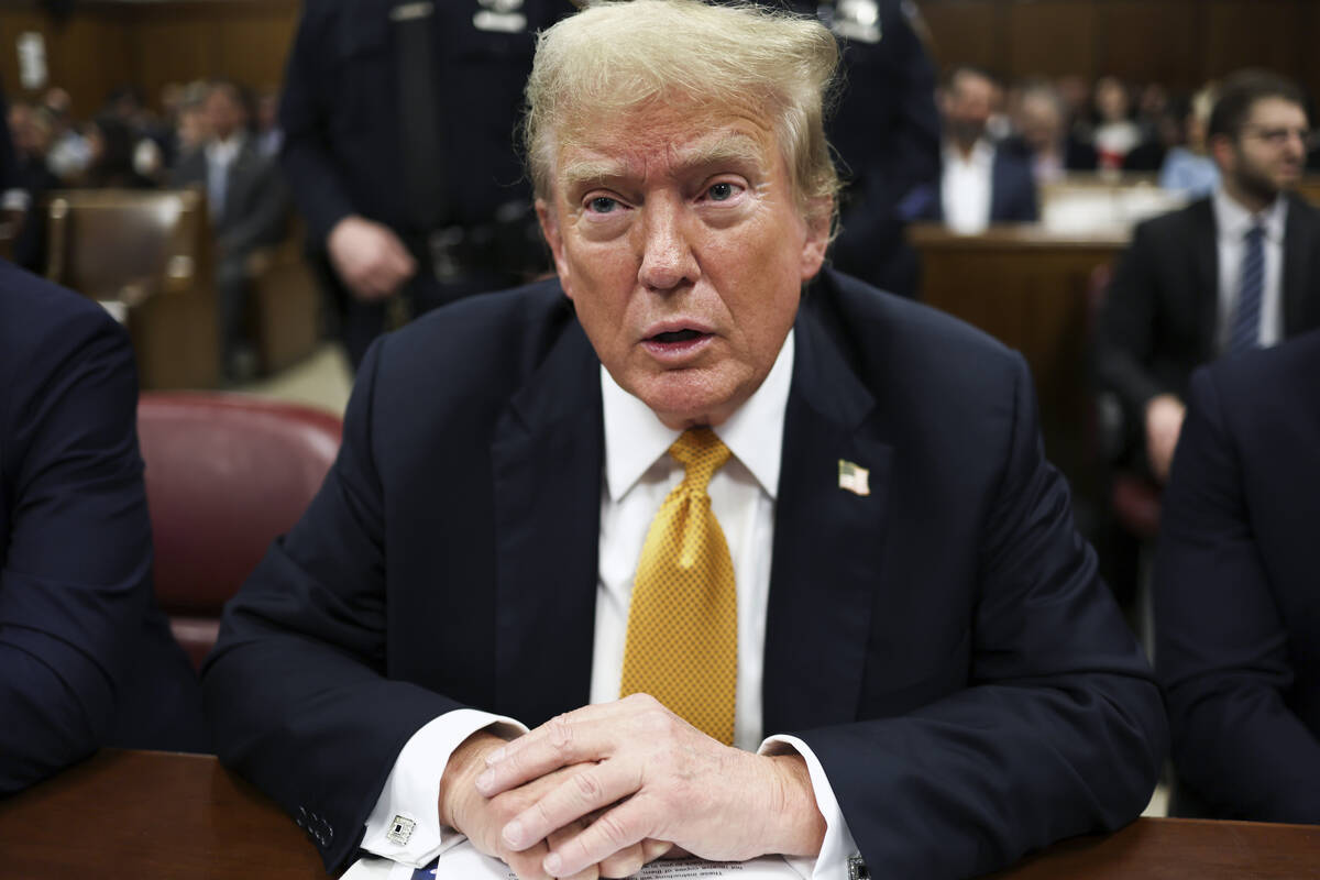 Former President Donald Trump appears at Manhattan criminal court as jurors are expected to beg ...