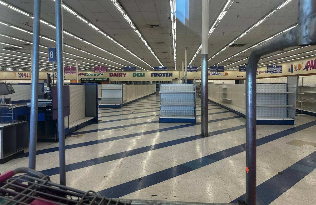 The empty inside of the 99 Cents Only store at 1200 S. Decatur Blvd. in Las Vegas on Wednesday, ...