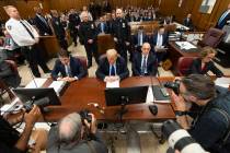 Former President Donald Trump appears at Manhattan criminal court during jury deliberations in ...