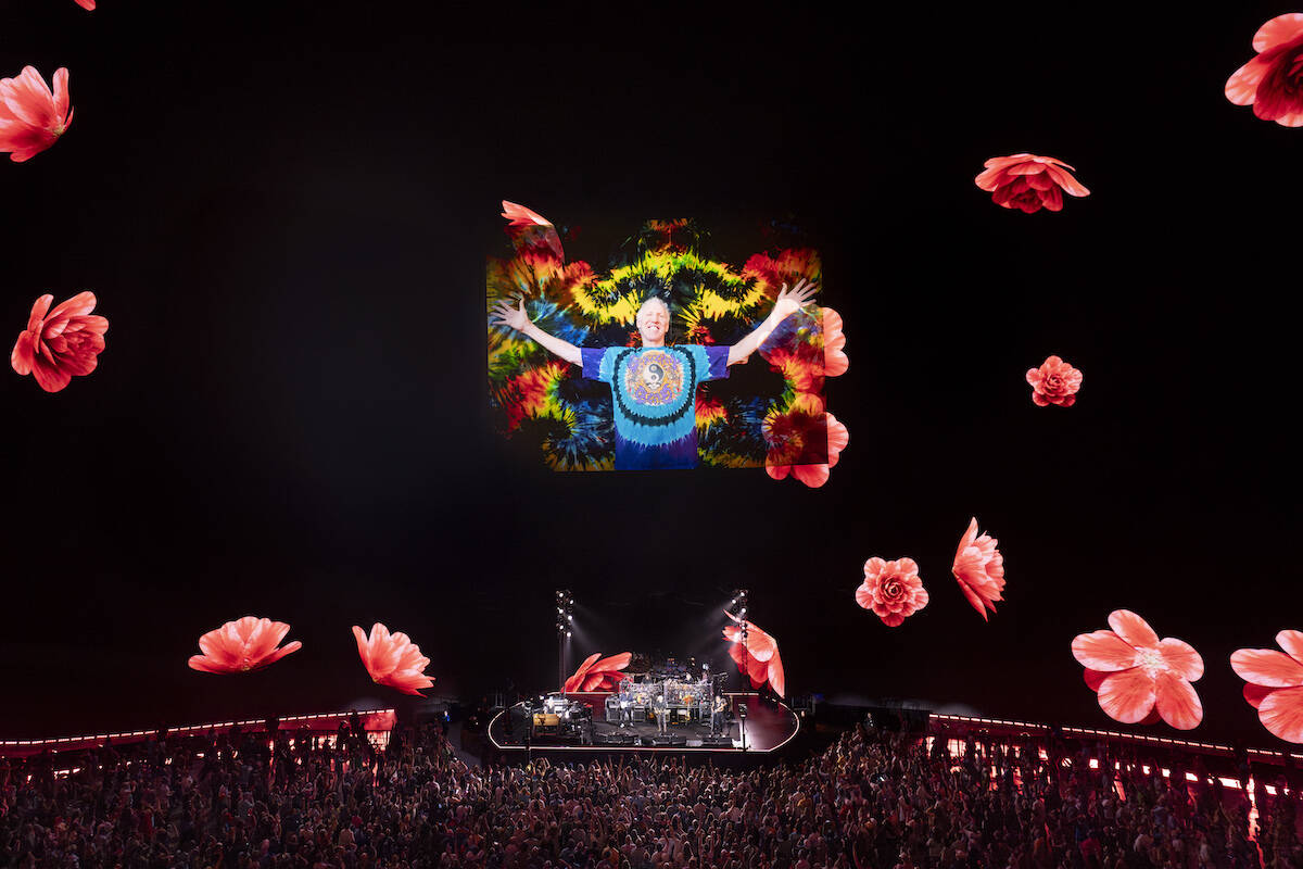 A photo of Bill Walton, NBA legend and known Grateful Dead fan, is shown inside the Sphere in L ...