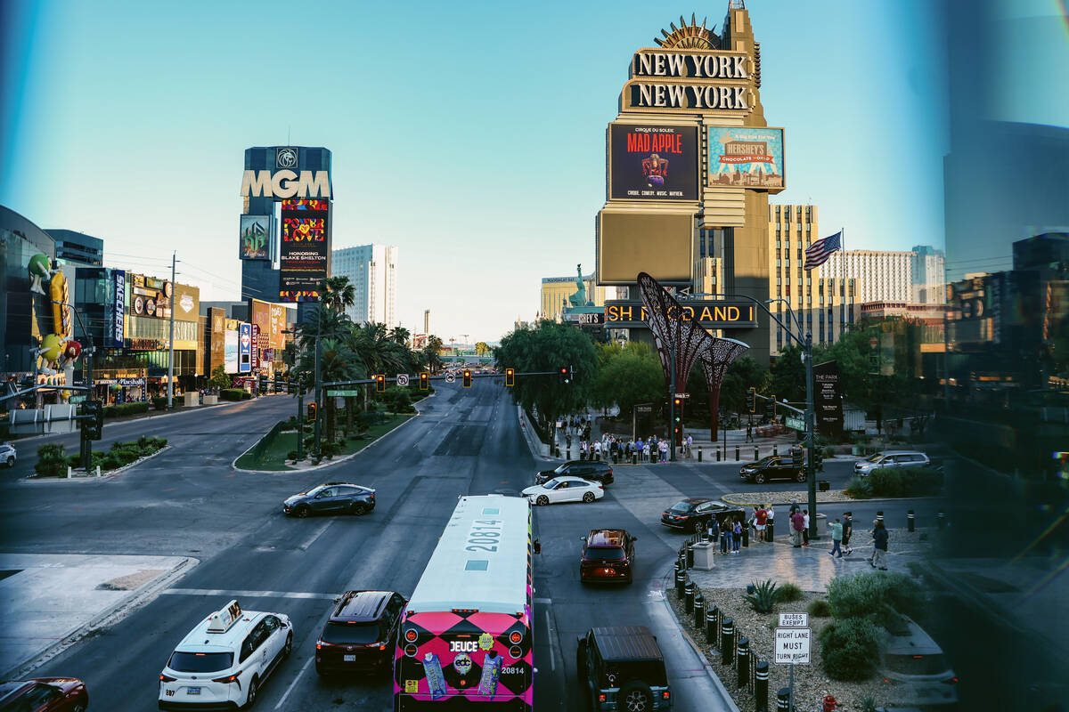 Las Vegas Boulevard is seen looking south near Park Avenue on Wednesday, May 8, 2024, in Las Ve ...