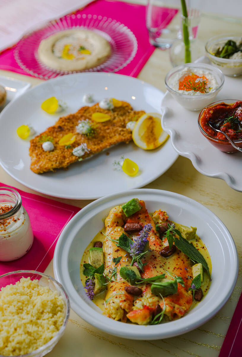 Red king crab tagine with hand-rolled couscous, avocado, turmeric, curry leaves and coconut mil ...