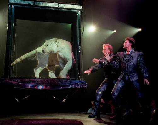 NEON Siegfried&Roy performing on 02/19/01. photo by jeff scheid