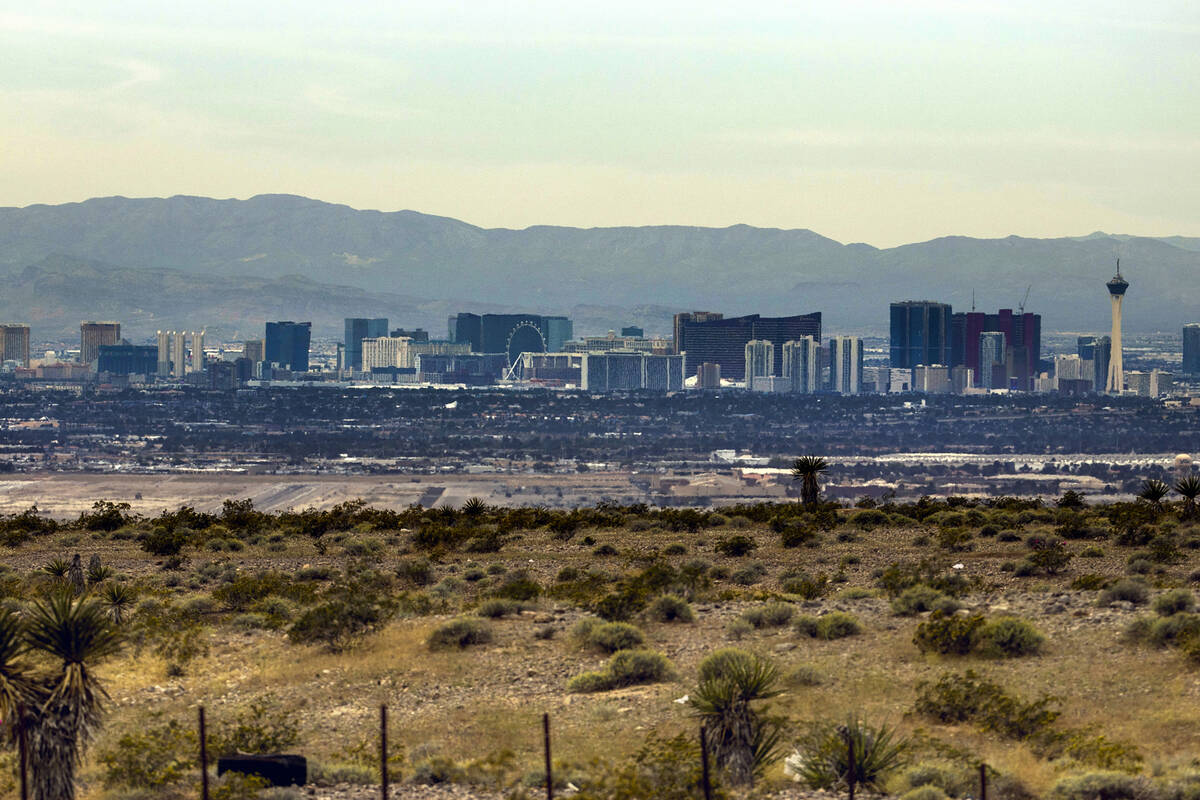 The Las Vegas skyline on Sunday, April 26, 2020. (L.E. Baskow/Las Vegas Review-Journal) @Left_E ...