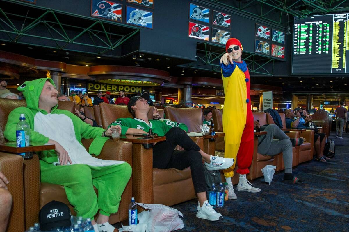 Chad Lester, from left, Joe Cleary and Jon Schafer, all from Fresno, Calif., enjoy the start o ...