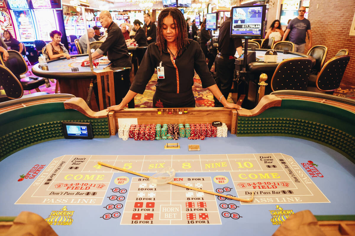 A baby craps table is seen at the Four Queens on Friday, May 31, 2024, in Las Vegas. (Madeline ...