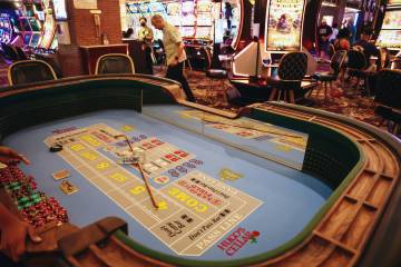 A baby craps table is seen at the Four Queens on Friday, May 31, 2024, in Las Vegas. (Madeline ...