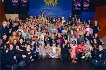 Ringo Starr and His All-Starr Band pose with the cast of The Beatles "Love" by Cirque du Soleil ...