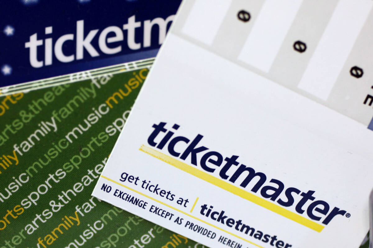 In this May 11, 2009, file photo, Ticketmaster tickets and gift cards are shown at a box office ...