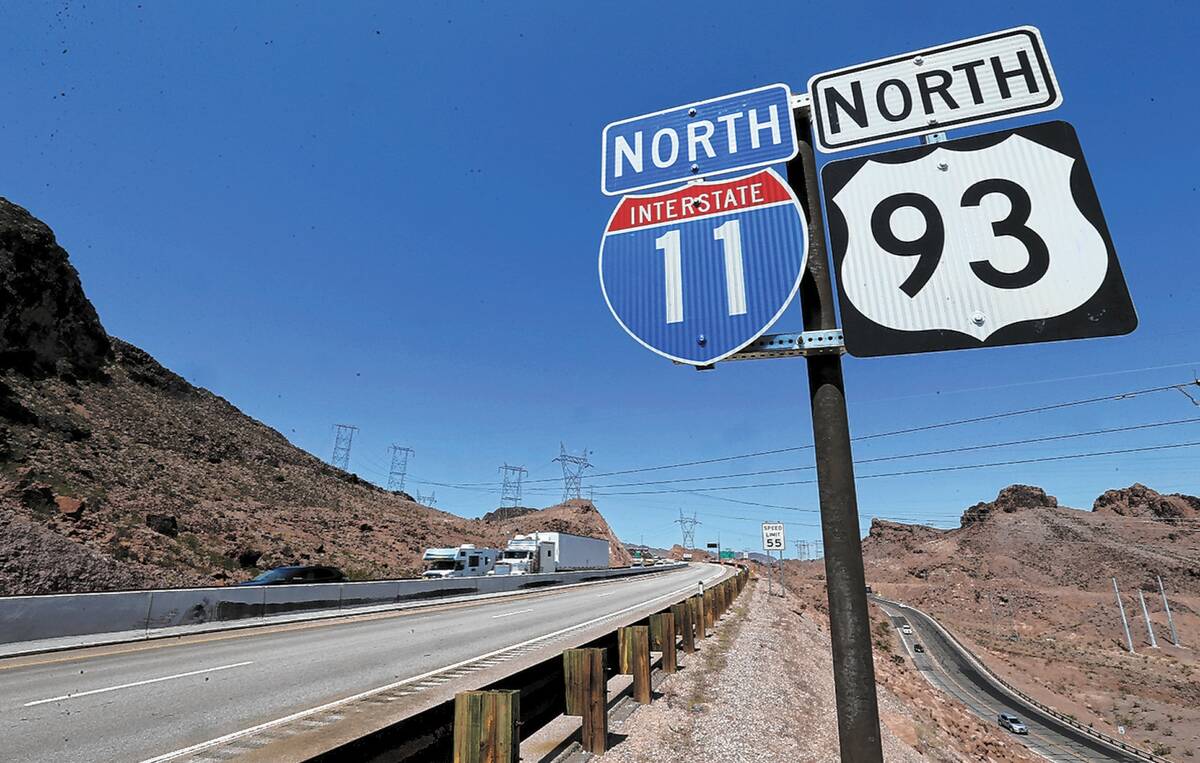 Interstate 11 near Boulder City. (K.M. Cannon Las Vegas Review-Journal)