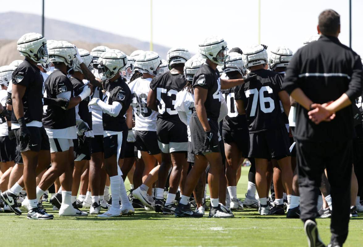 Raiders players take the field to participate in organized team activities at the Intermountain ...