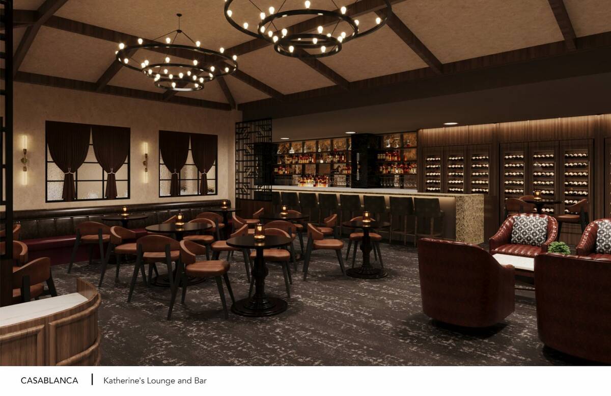 A rendering of the lounge expansion at Katherine's Steakhouse in CasaBlanca resort-casino in Me ...
