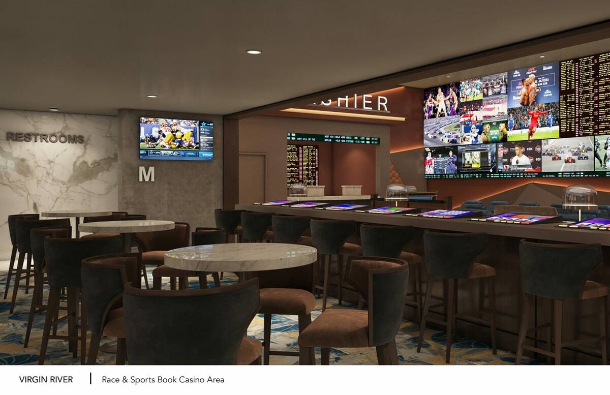 A rendering of the race and sportsbook, plus a casino area, at Virgin River resort-casino in Me ...