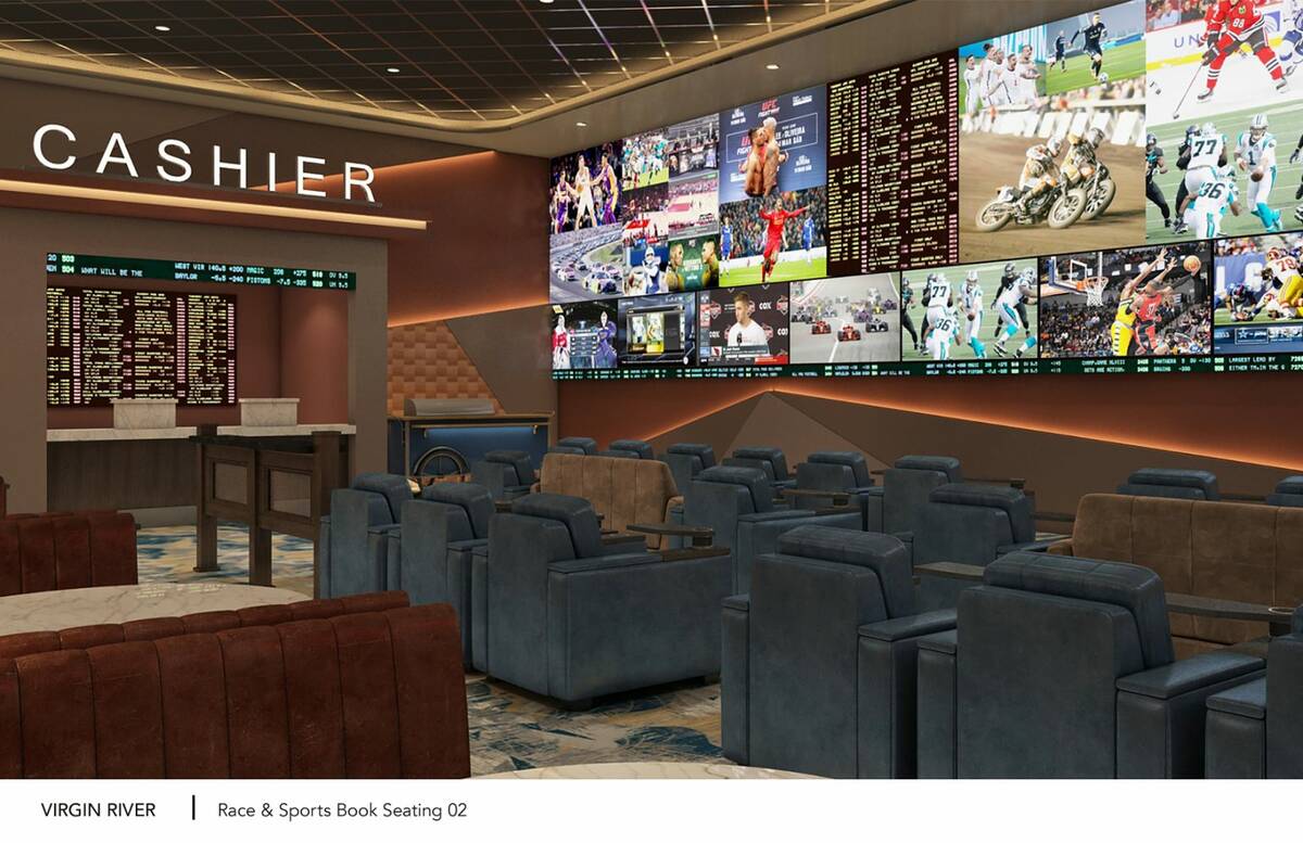 A rendering of the race and sportsbook at Virgin River resort-casino in Mesquite. Operator Mesq ...