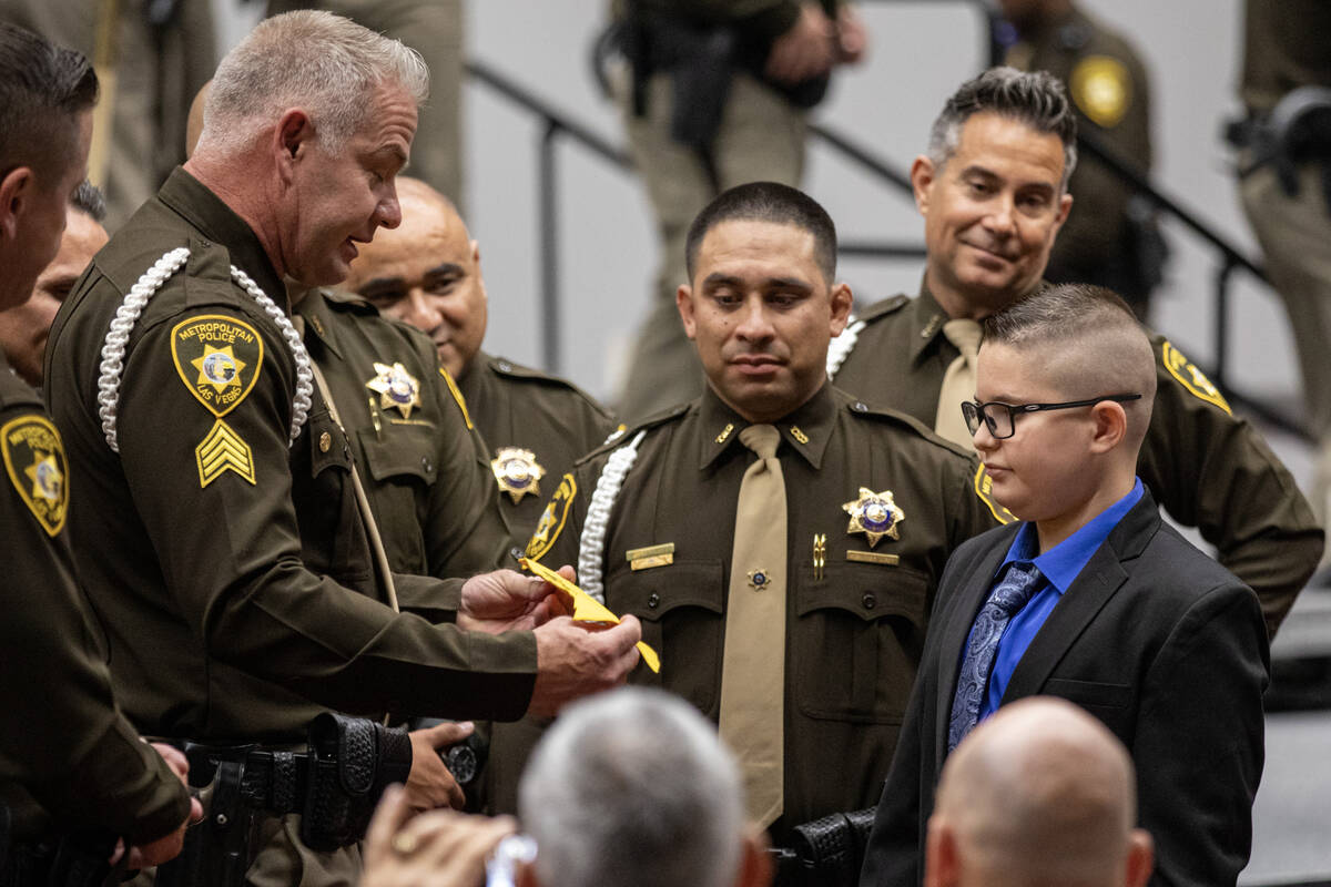 The staff of the Las Vegas Metro Police Department (LVMPD) Police Academy Class 11-2023 hand No ...