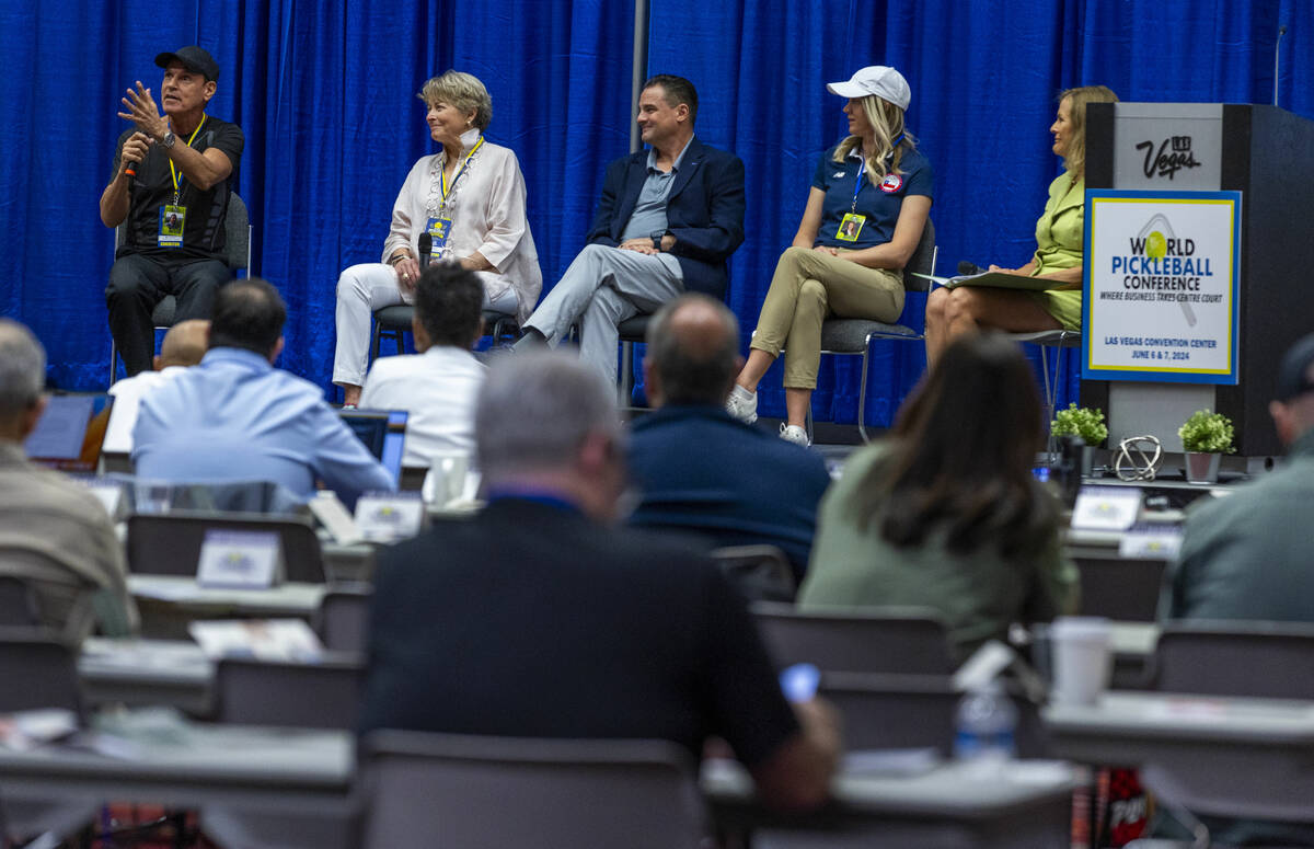 A panel talks about the international growth of pickleball during one of many seminars at the W ...