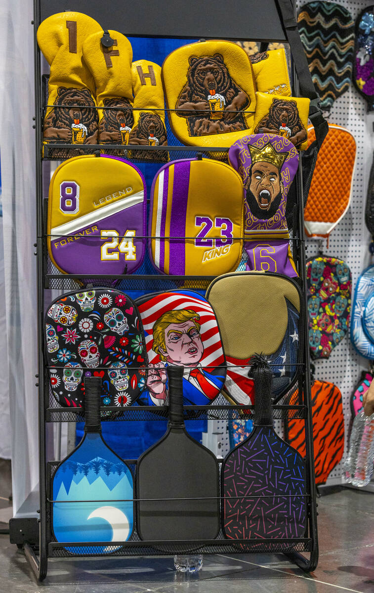 Decorative paddle covers are available from Caesar Sport during the World Pickleball Convention ...