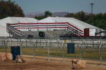 An area is set up for former President Donald Trump’s June 9 rally in Sunset Park on Sat ...