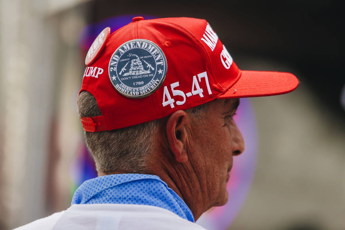 Supporters file in at a rally for Former President Donald Trump at Sunset Park on Sunday, June ...